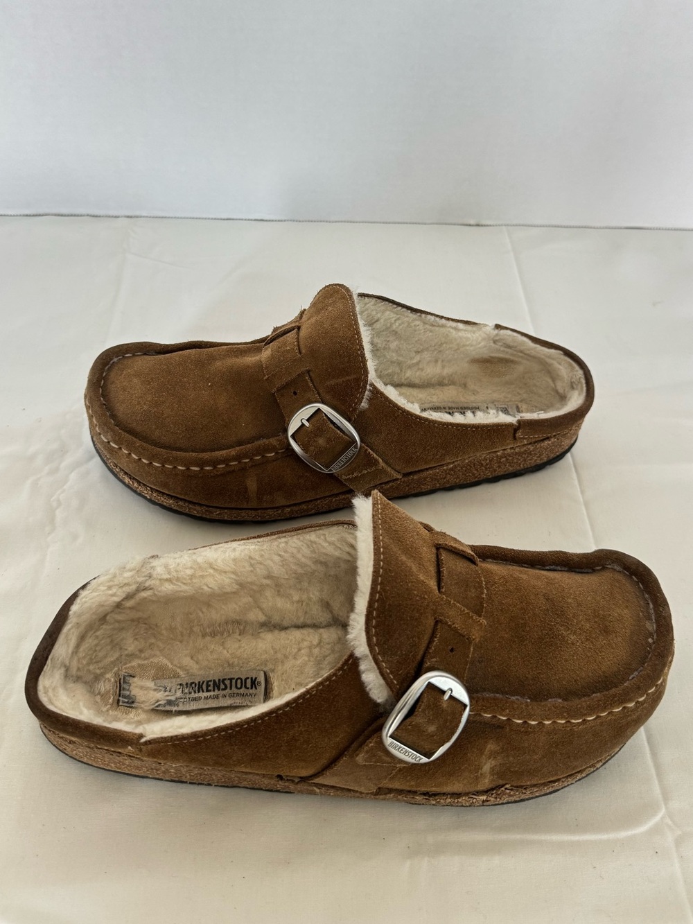 BIRKENSTOCK Buckley Shearling  footbed Clogs Mules Moccasin shoes Size 39/8-8.5